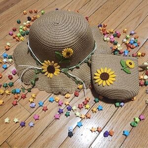 Toddler Girls Sunflower Sun Hat and Hand Bag Set